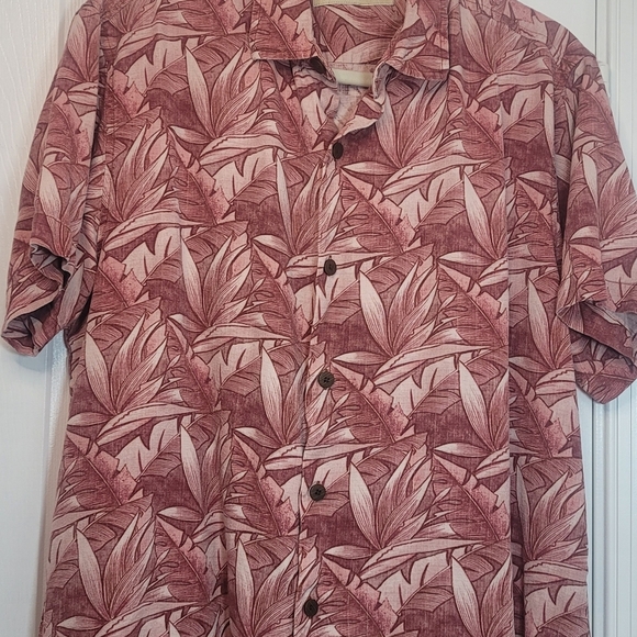 Men's Tropical Print Shirt - Red - Picture 5 of 9